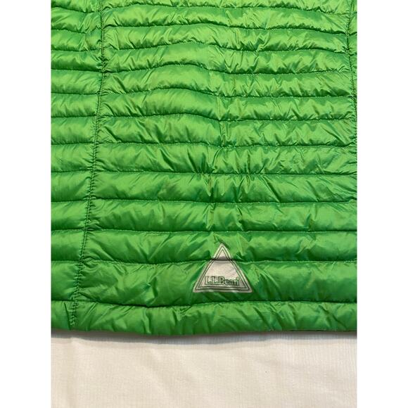 L L Bean Goose Down Puffer Jacket Kids Large 14-16 Green Full Zip Pockets - Picture 14 of 16